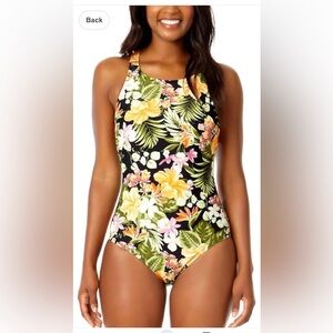 NWT Hurley Women’s UPF 50+ Sun Protection Floral One Piece Swimsuit XXL